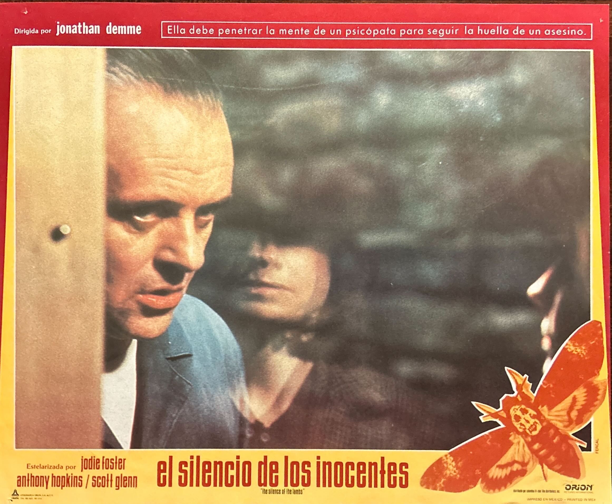 Silence of the Lambs (1991) 3 Original Mexican lobby Cards, Jodie Foster, Anthony Hopkins