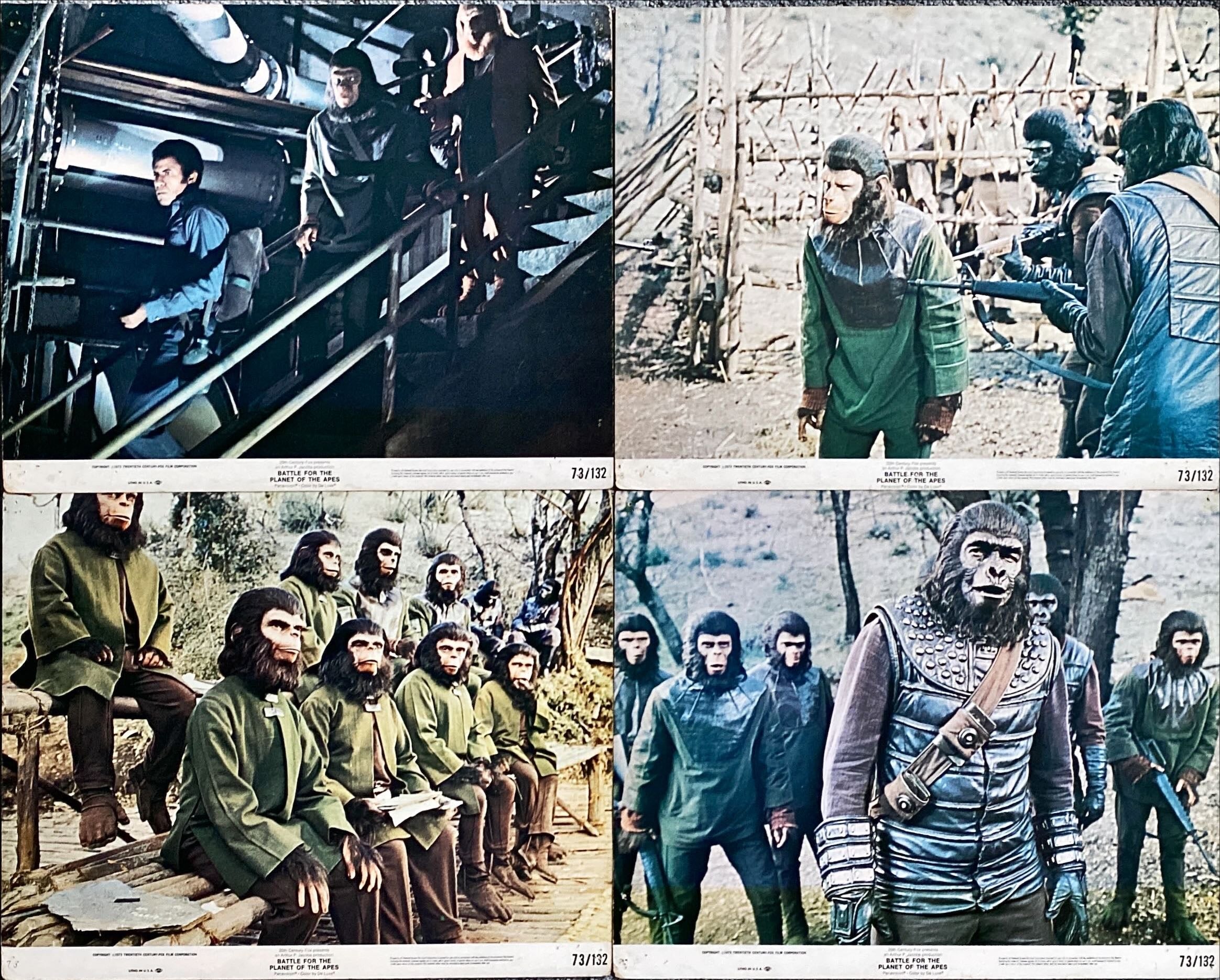 #1146 BATTLE FOR THE PLANET OF THE APES 6 color 11x14 stills 1973 - PosterCollectors.xyz