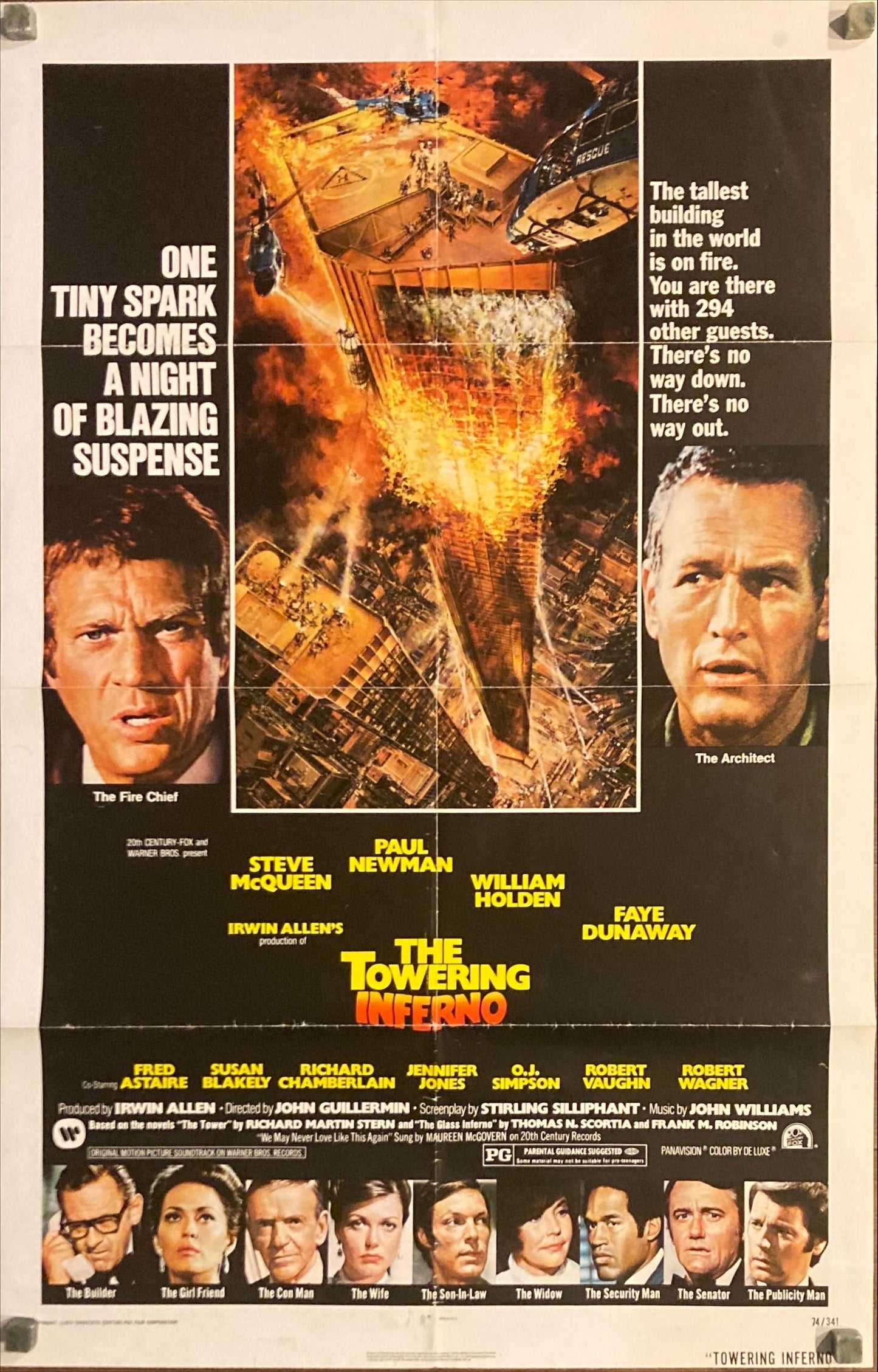The Towering Inferno (1974) One Sheet Movie Poster, Steve McQueen