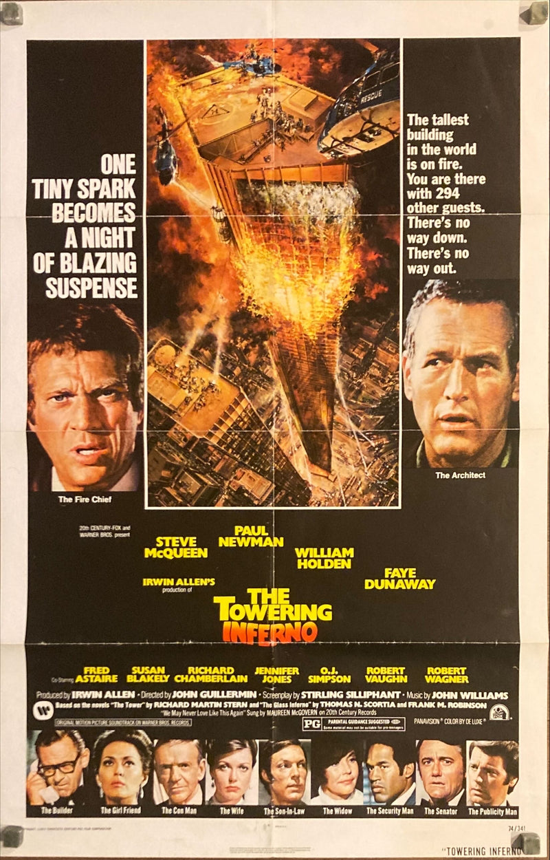 The Towering Inferno (1974) One Sheet Movie Poster, Steve McQueen