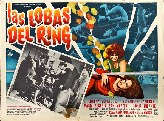 Lobas del Ring (1965) 2x Lobby Cards - MX