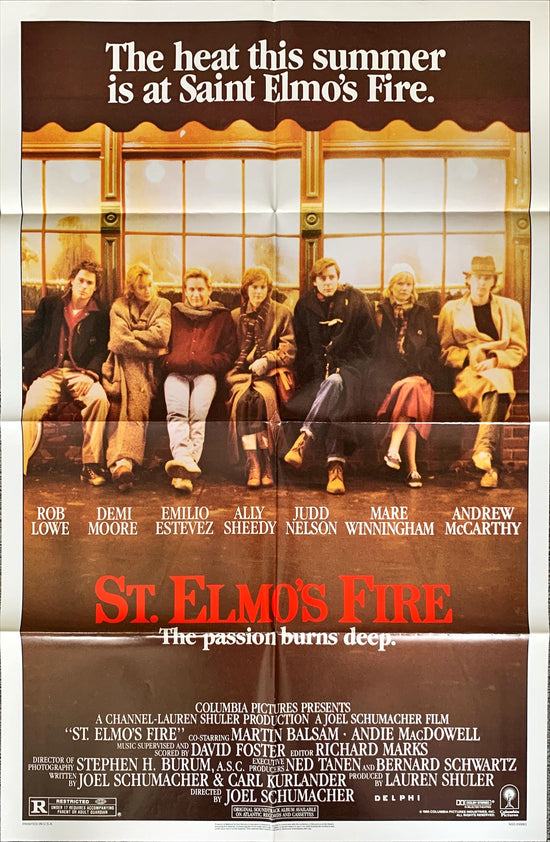 (540) Saint Elmo’s fire, the brat pack, original movie poster