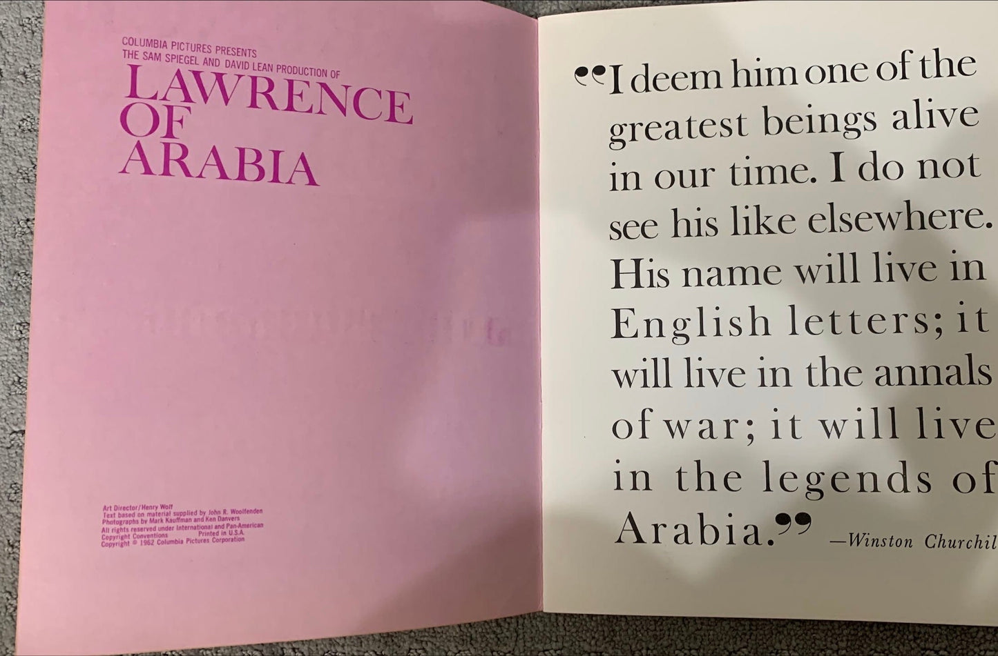 Lawrence of Arabia (1962)  - Souvenir Book