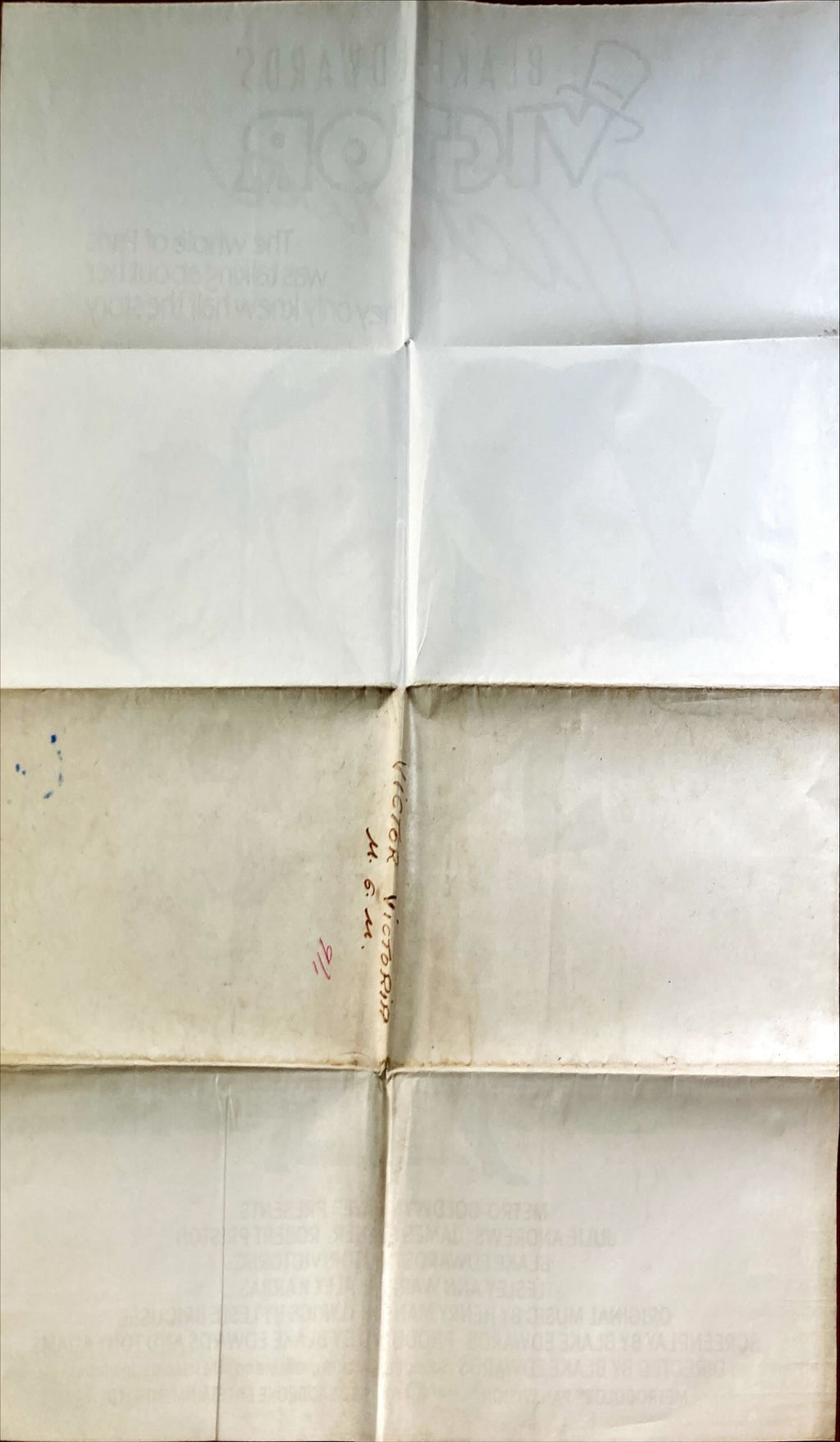 Blake Edwards' Victor/Victoria, English one-sheet '82 Blake Edwards