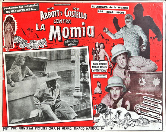 Abbott and Costello Meet the Mummy/Dr. Jekyl and Mr Hyde (1955) - 2 Vintage Mexican Lobby Cards