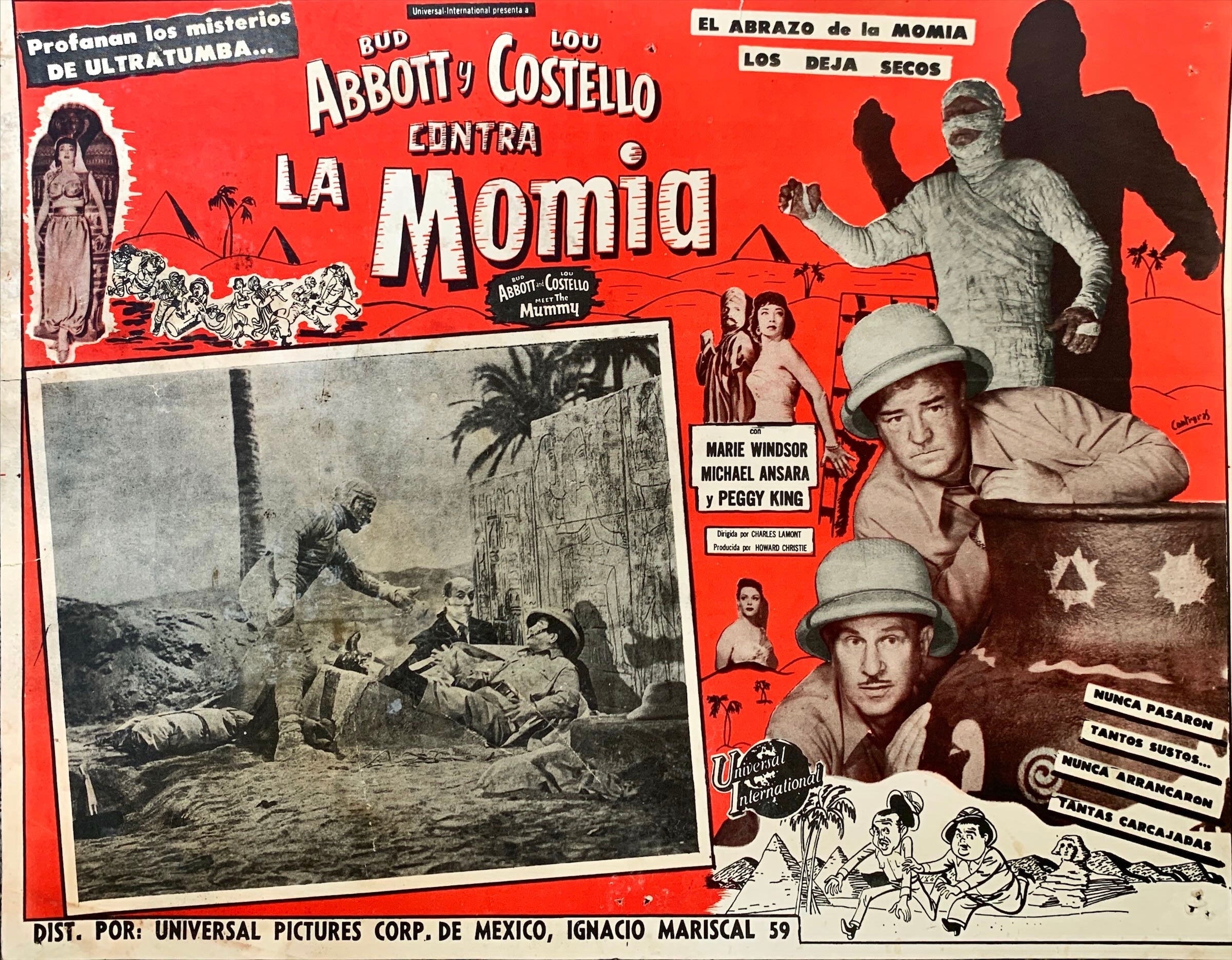 Abbott and Costello Meet the Mummy (1955) 3x Lobby Cards - MX