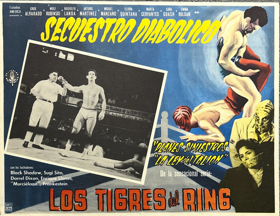 Secuestro Diabolico, Vintage Mexican Wrestling Lobby Cards, Los Tigres del Ring