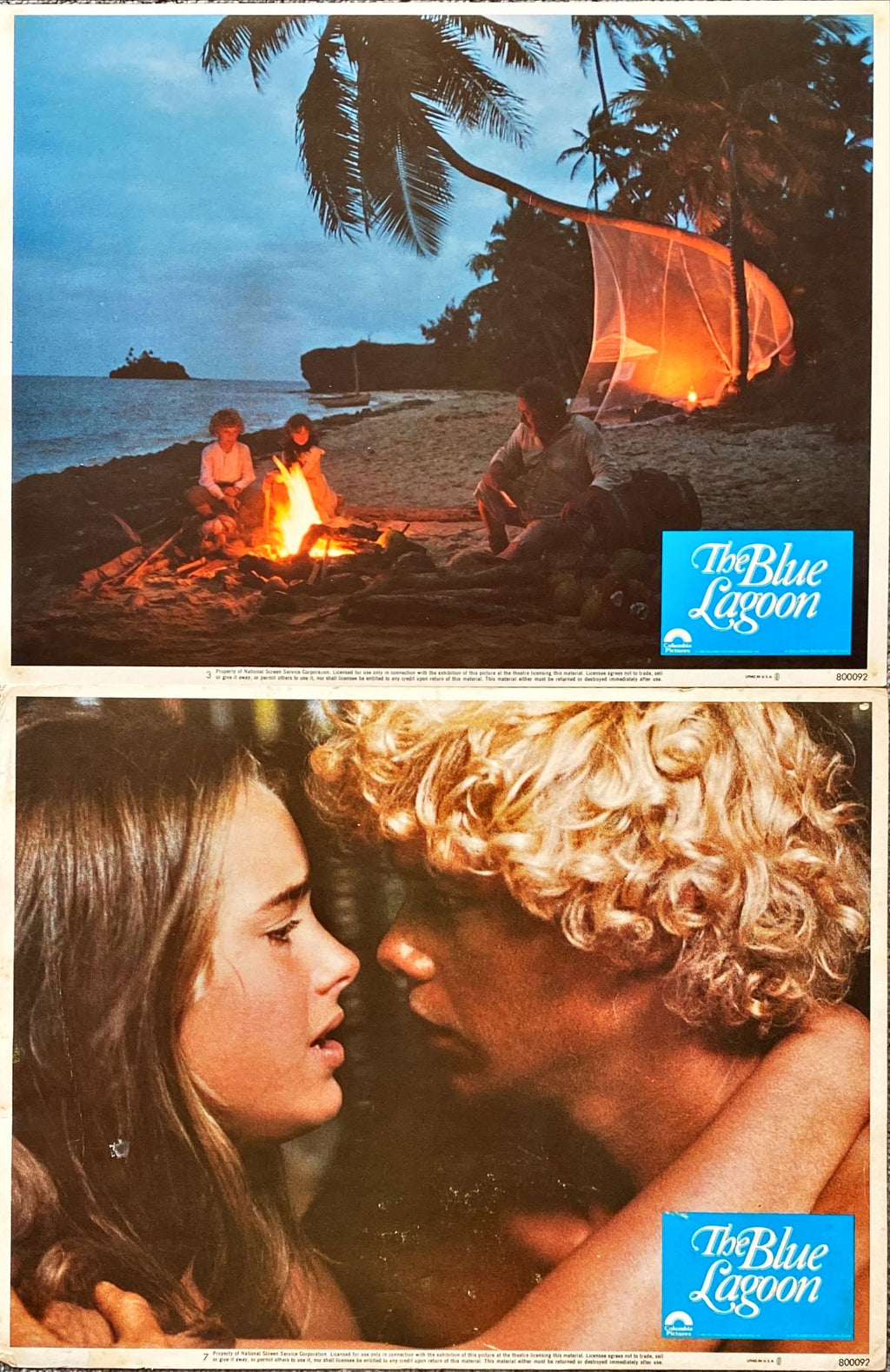 #1159 BLUE LAGOON 4x Lobby Cards 1980 - Brooke Shields - PosterCollectors.xyz