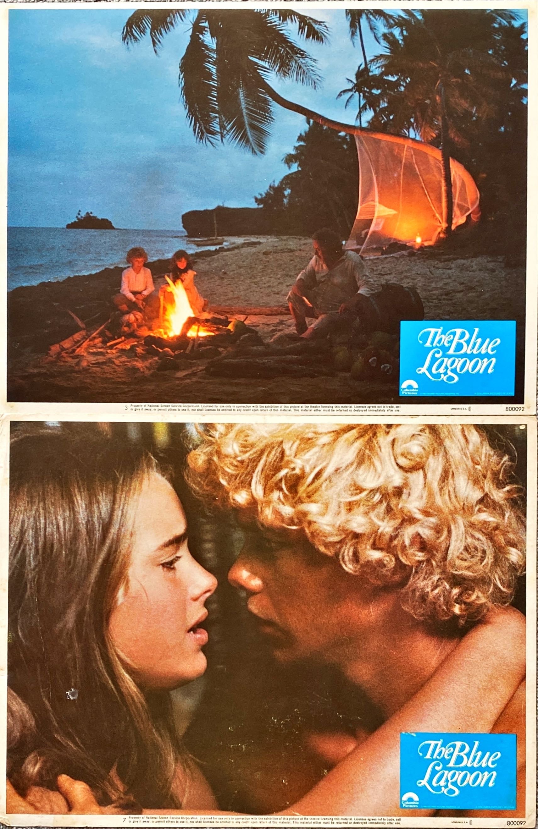 #1159 BLUE LAGOON 4x Lobby Cards 1980 - Brooke Shields - PosterCollectors.xyz
