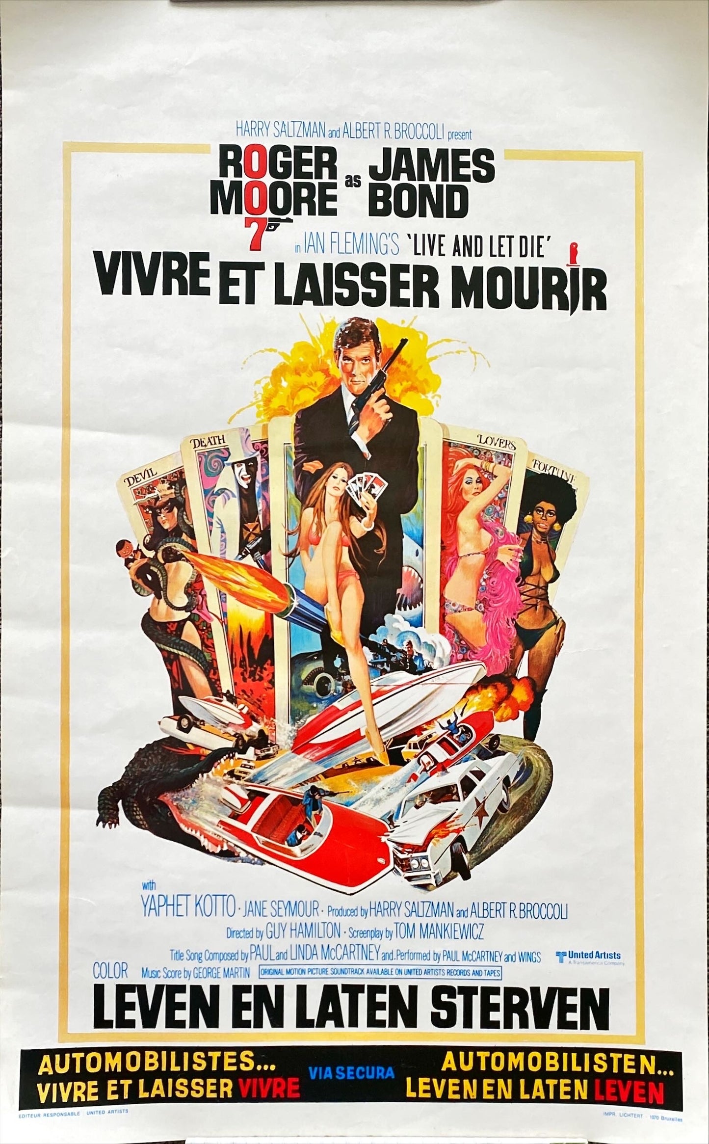 #T6-12 LIVE & LET DIE Belgian 1973 -Roger Moore as James Bond