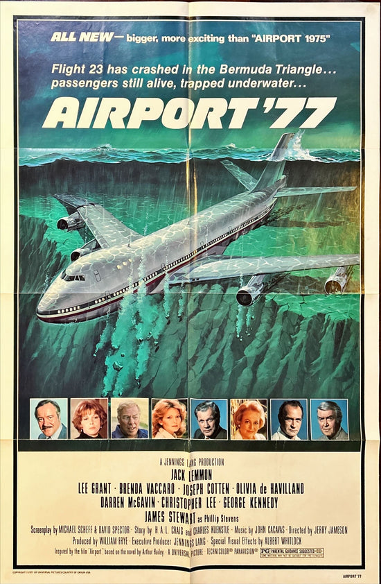 Airport 77 (1977) Original One Sheet Movie Poster, Jack Lemmon