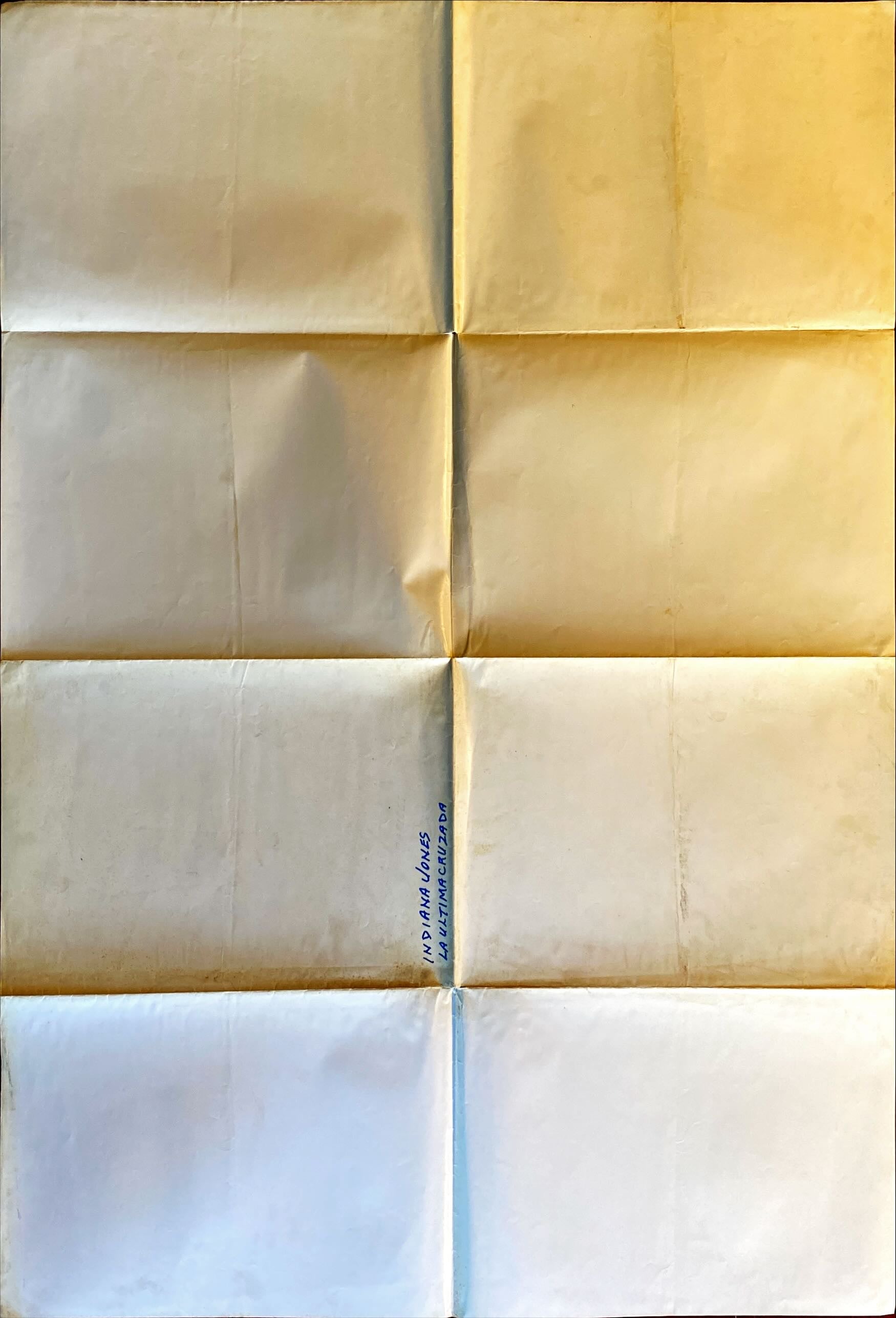 946 INDIANA JONES & THE LAST CRUSADE int'l 1sh 1989 Ford & Connery over blue background!