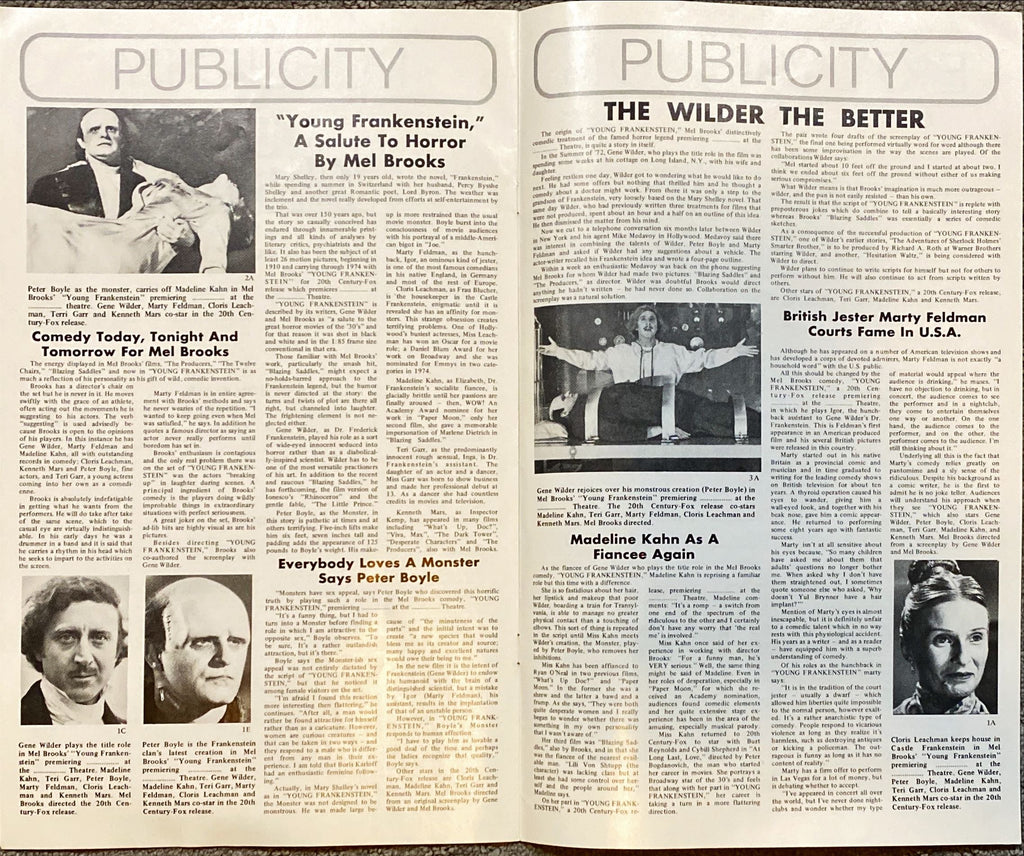 #2126 YOUNG FRANKENSTEIN pressbook 1974 Mel Brooks