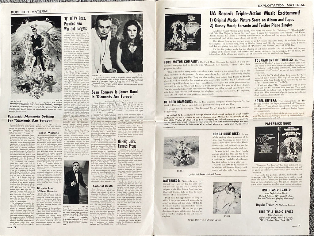 Diamonds Are Forever (1971) Pressbook - Bundle