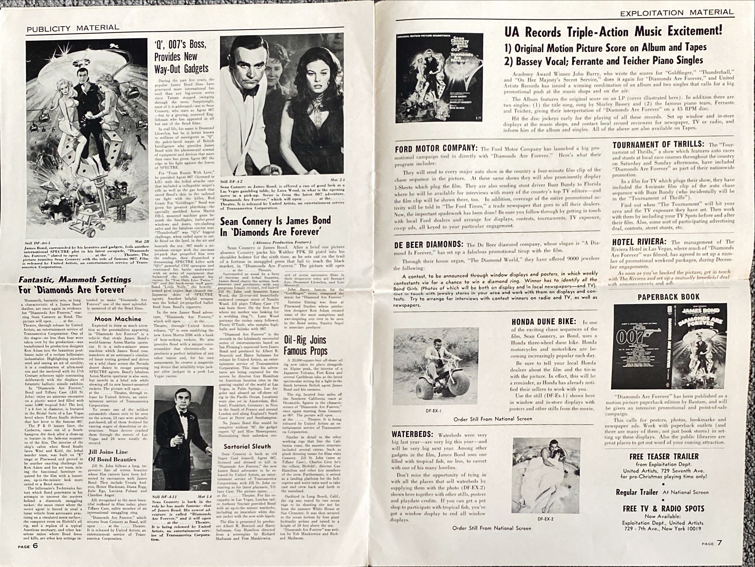 Diamonds Are Forever (1971) Pressbook - Bundle