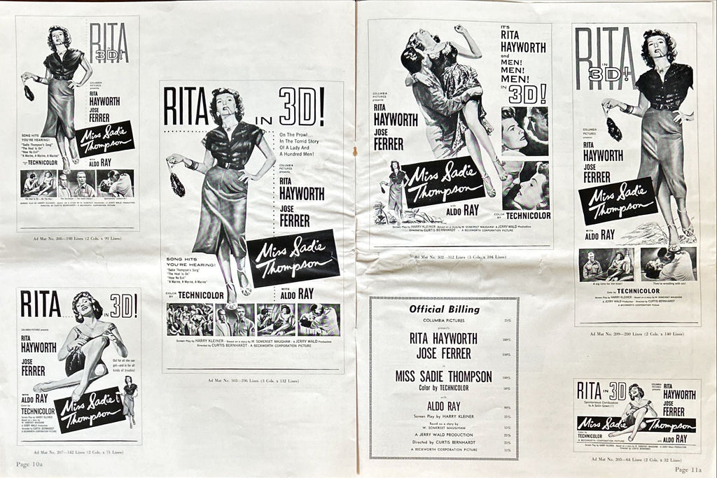 Miss Sadie Thompson (1953) Pressbook - 3D, Rita Hayworth