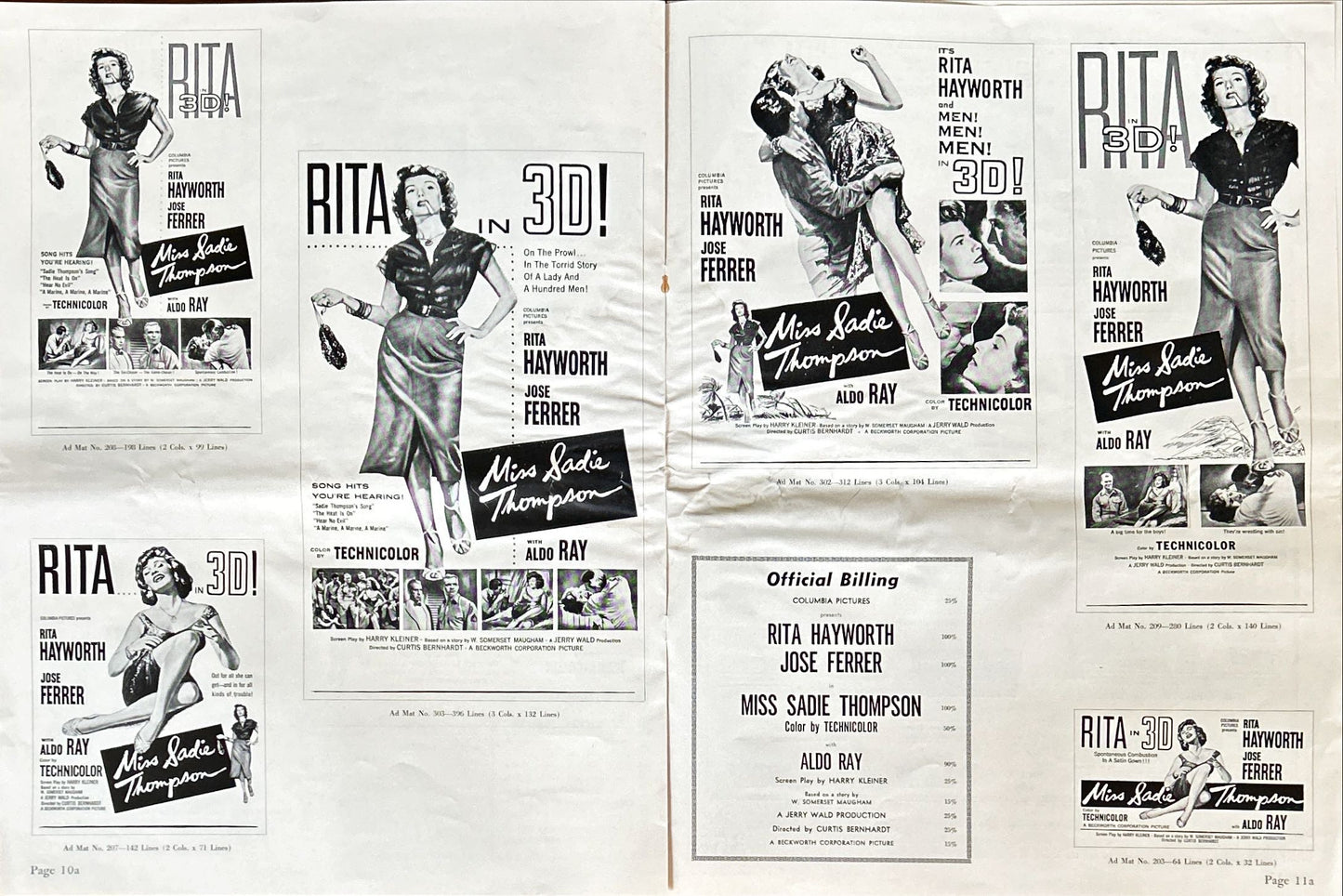 Miss Sadie Thompson (1953) Pressbook - 3D, Rita Hayworth