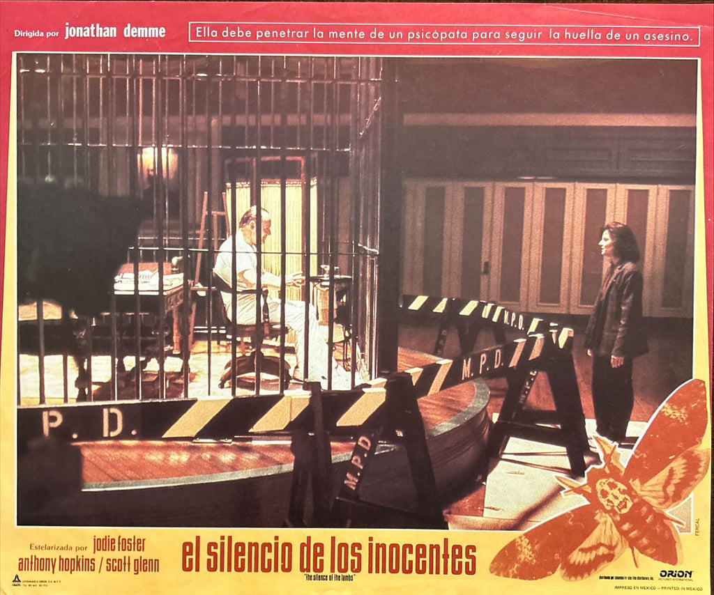 Silence of the Lambs (1991) 4 Original Mexican lobby Cards, Jodie Foster, Anthony Hopkins