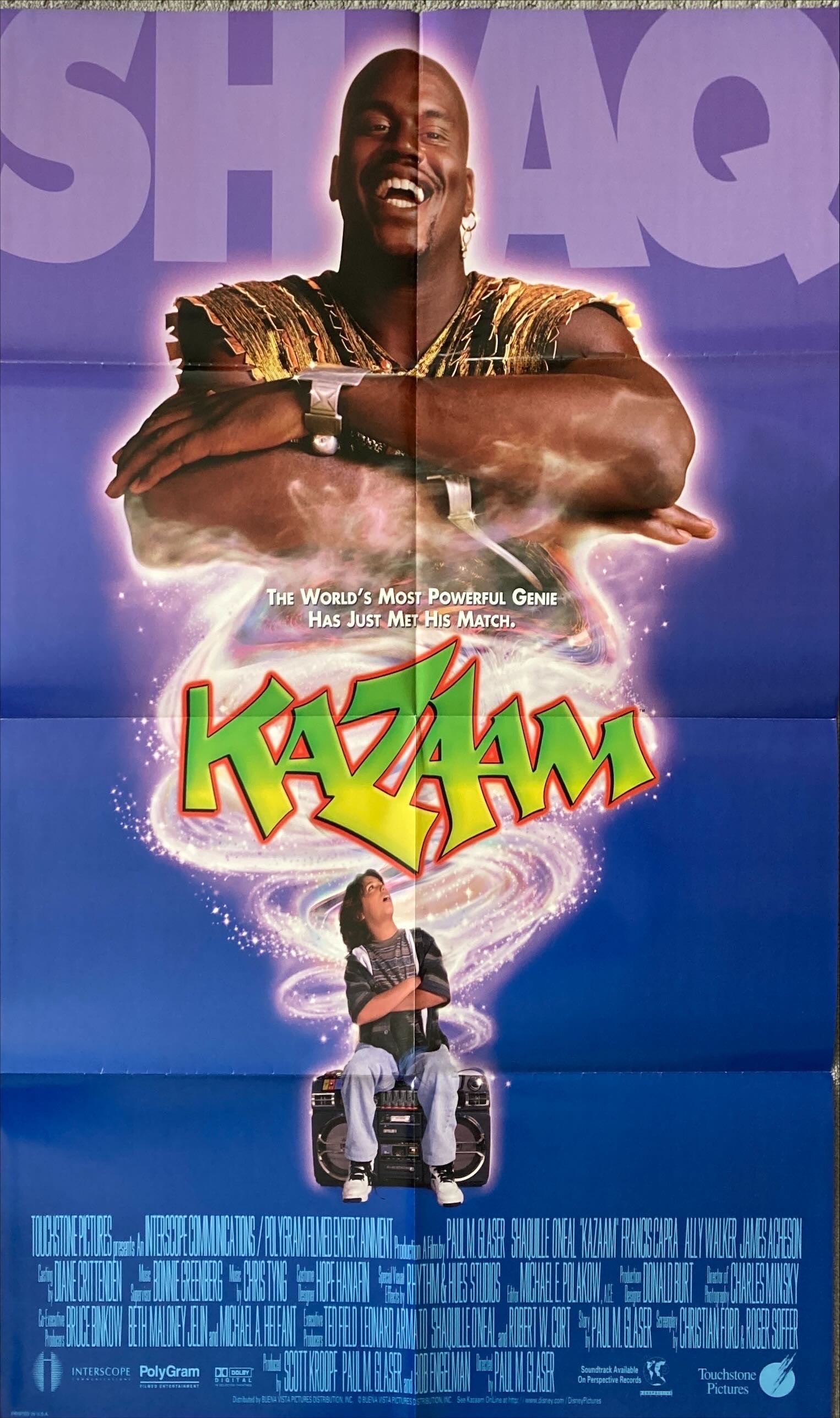 Kazaam DS Int'l 1sh '92 great image of NBA star Shaquille O'Neal