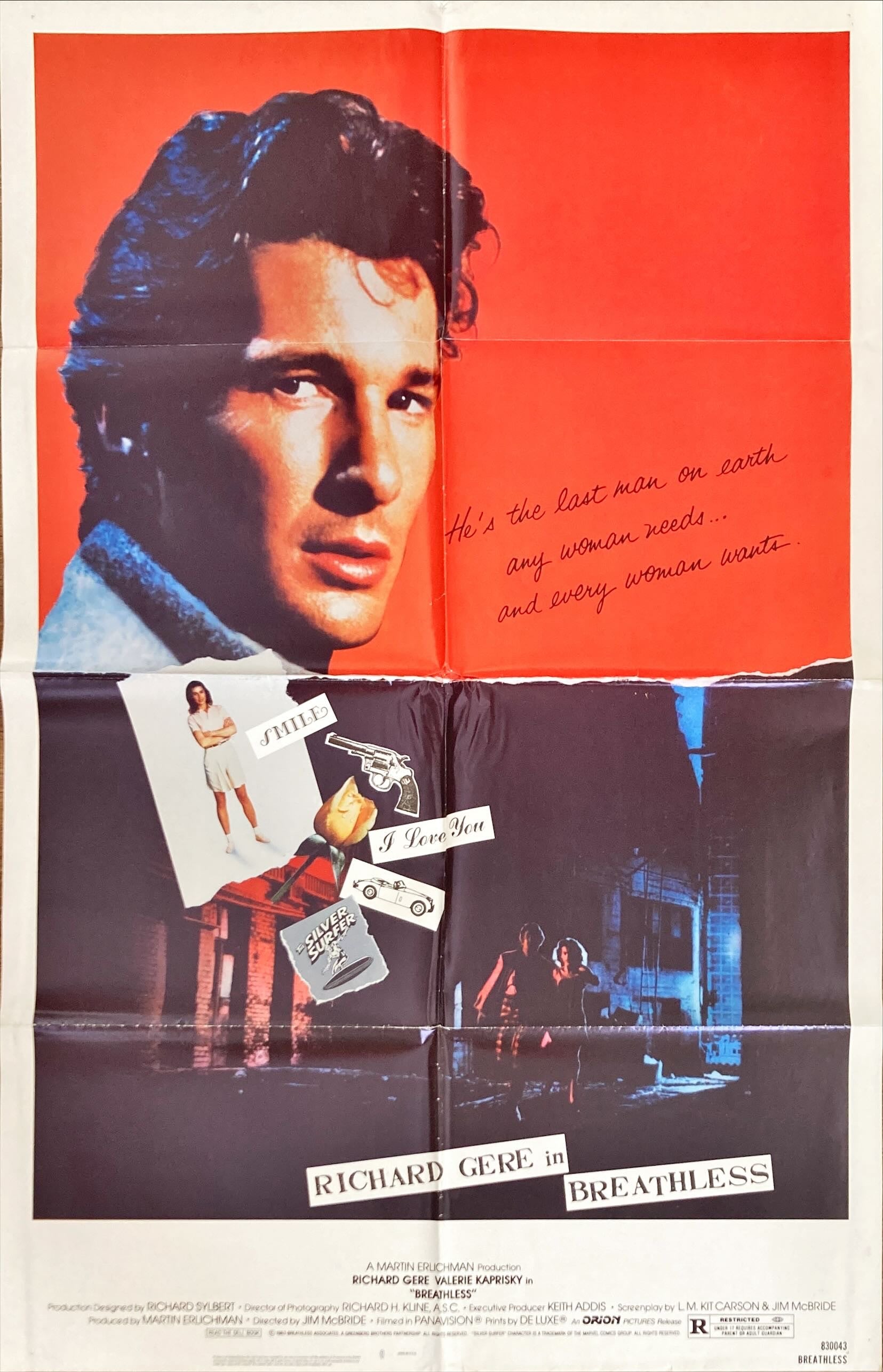 #2040 BREATHLESS 1sh 1983 Richard Gere