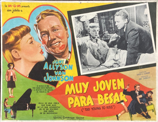 Too Young to Kiss (1951) Vintage Mexican Lobby Card, June Allyson