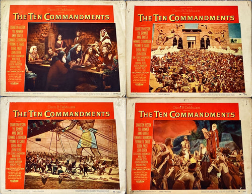 #852 TEN COMMANDMENTS 5 LCs 1956 Cecil B. DeMille classic - PosterCollectors.xyz