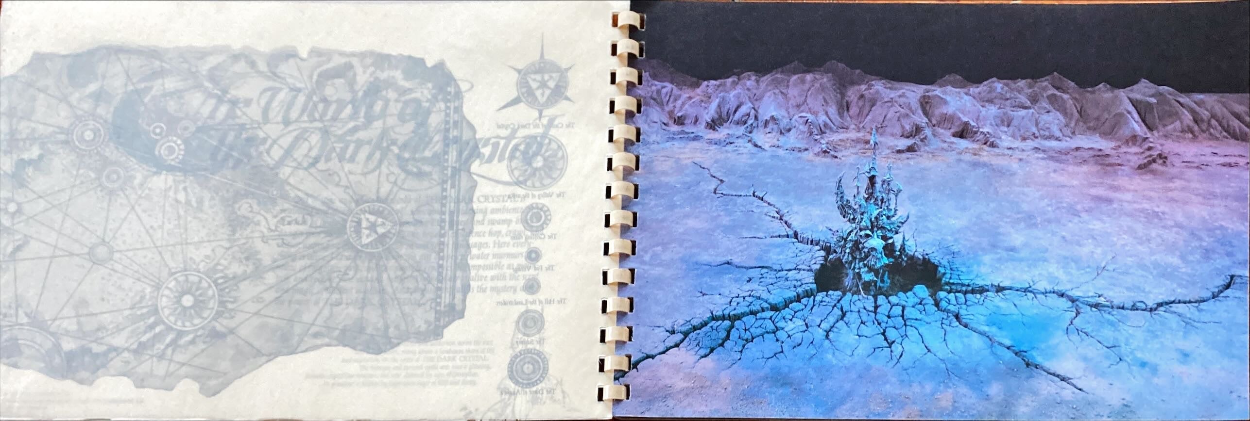#A-67B DARK CRYSTAL spiral-bound promo book 1982 Jim Henson & Frank Oz, die-cut embossed cover, rare