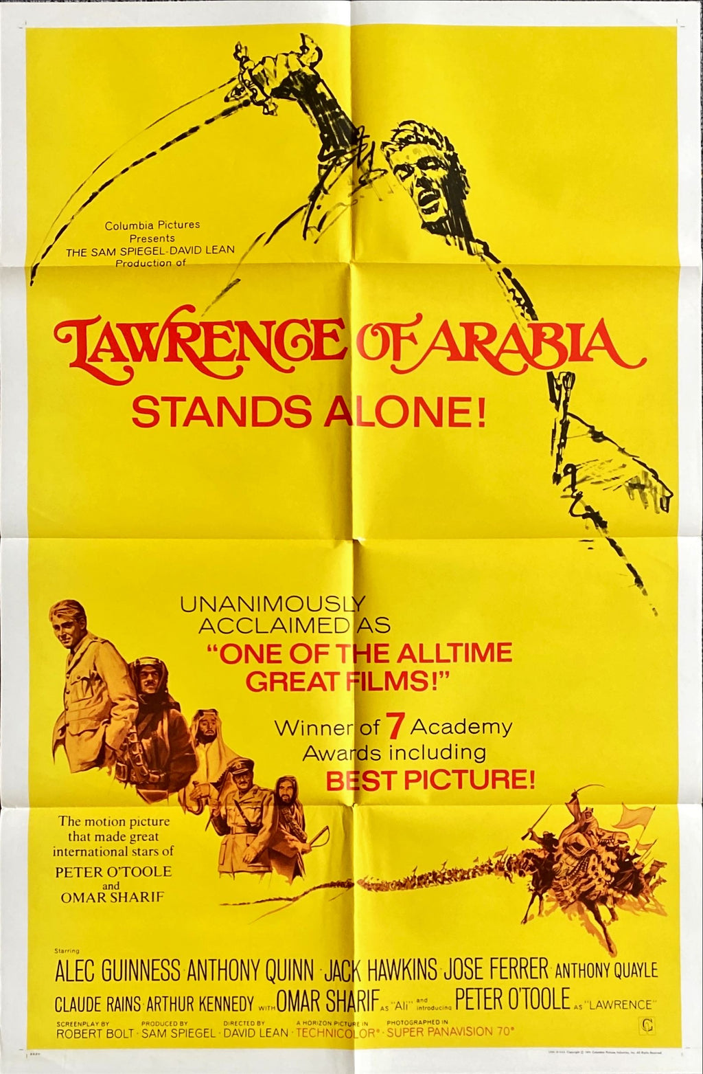1180 LAWRENCE OF ARABIA 1sh R1971 David Lean classic starring Peter O'Toole, Best Picture!