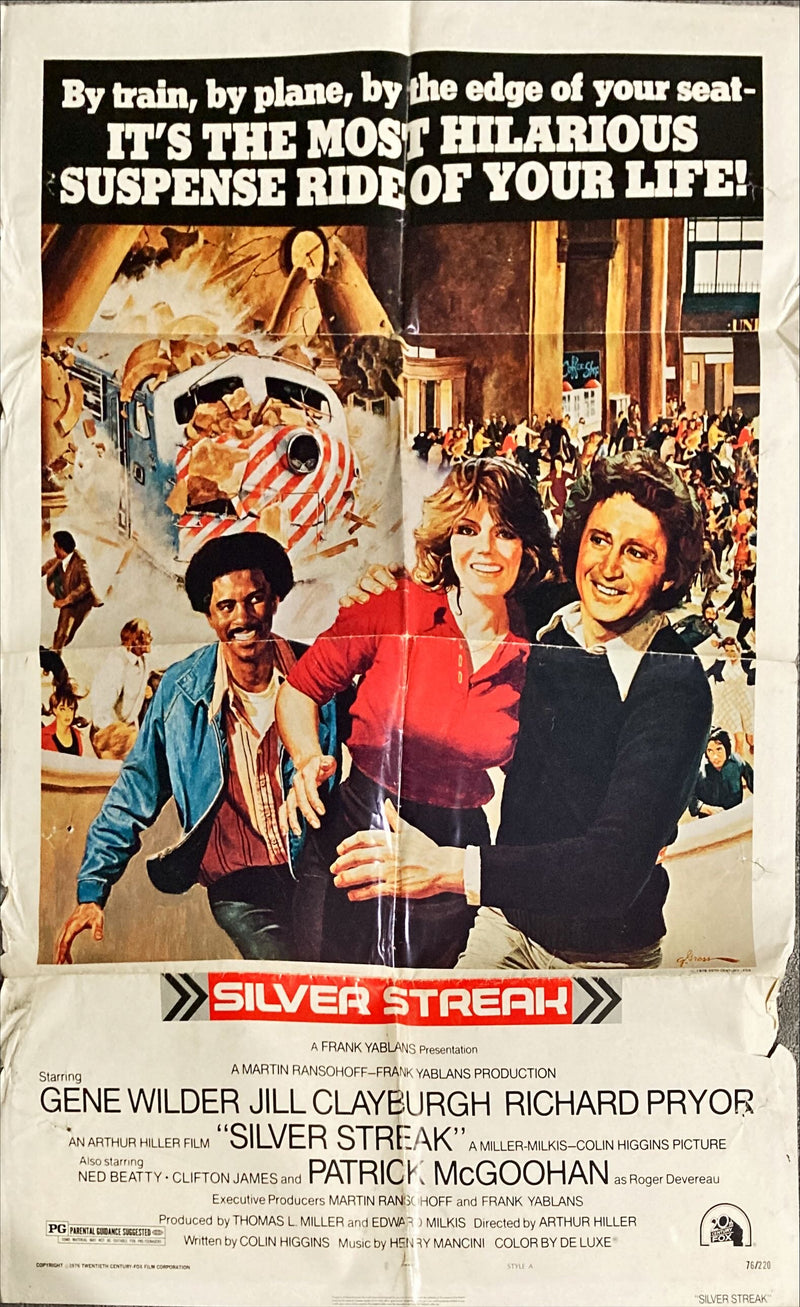 Silver Streak, int'l 1sh 1976 Gene Wilder, Richard Pryor - Fair Condition