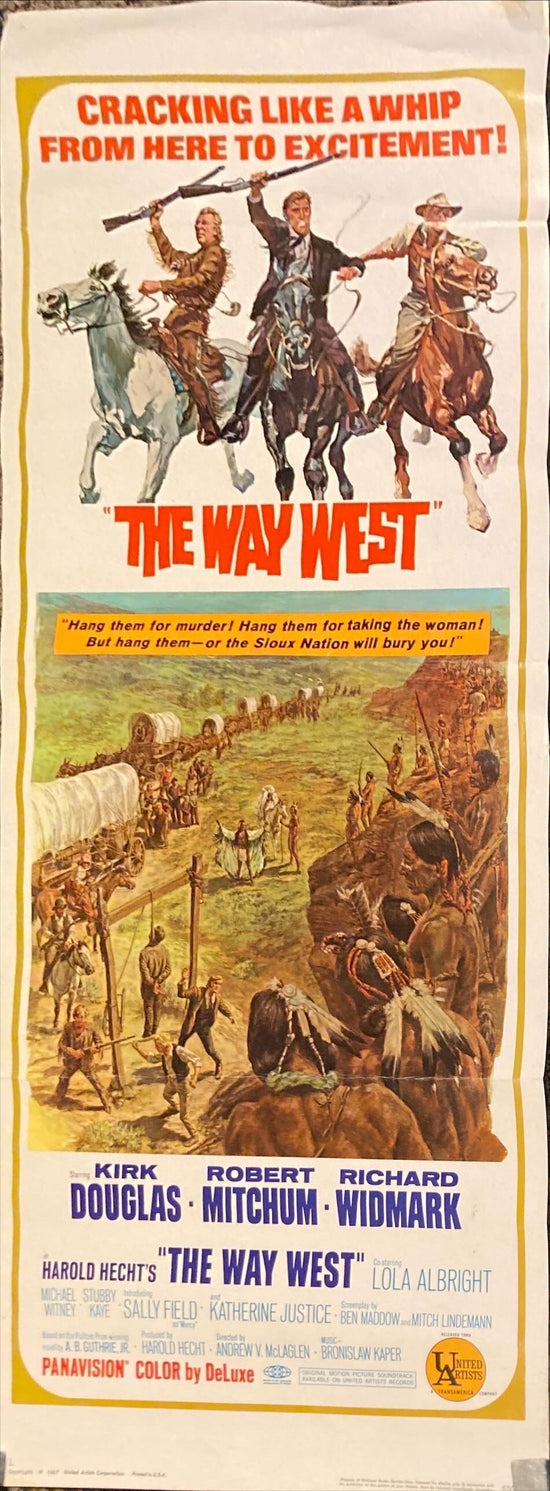 The Way West (1967) Insert Movie Poster, Kirk Douglas