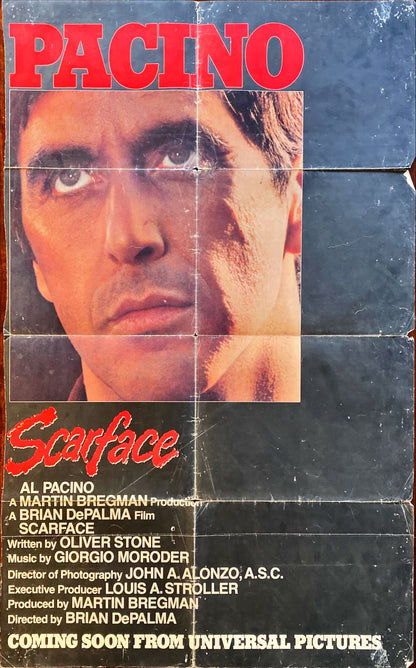 Scarface,  advance 1sh 1983 Al Pacino FIXER UPPER