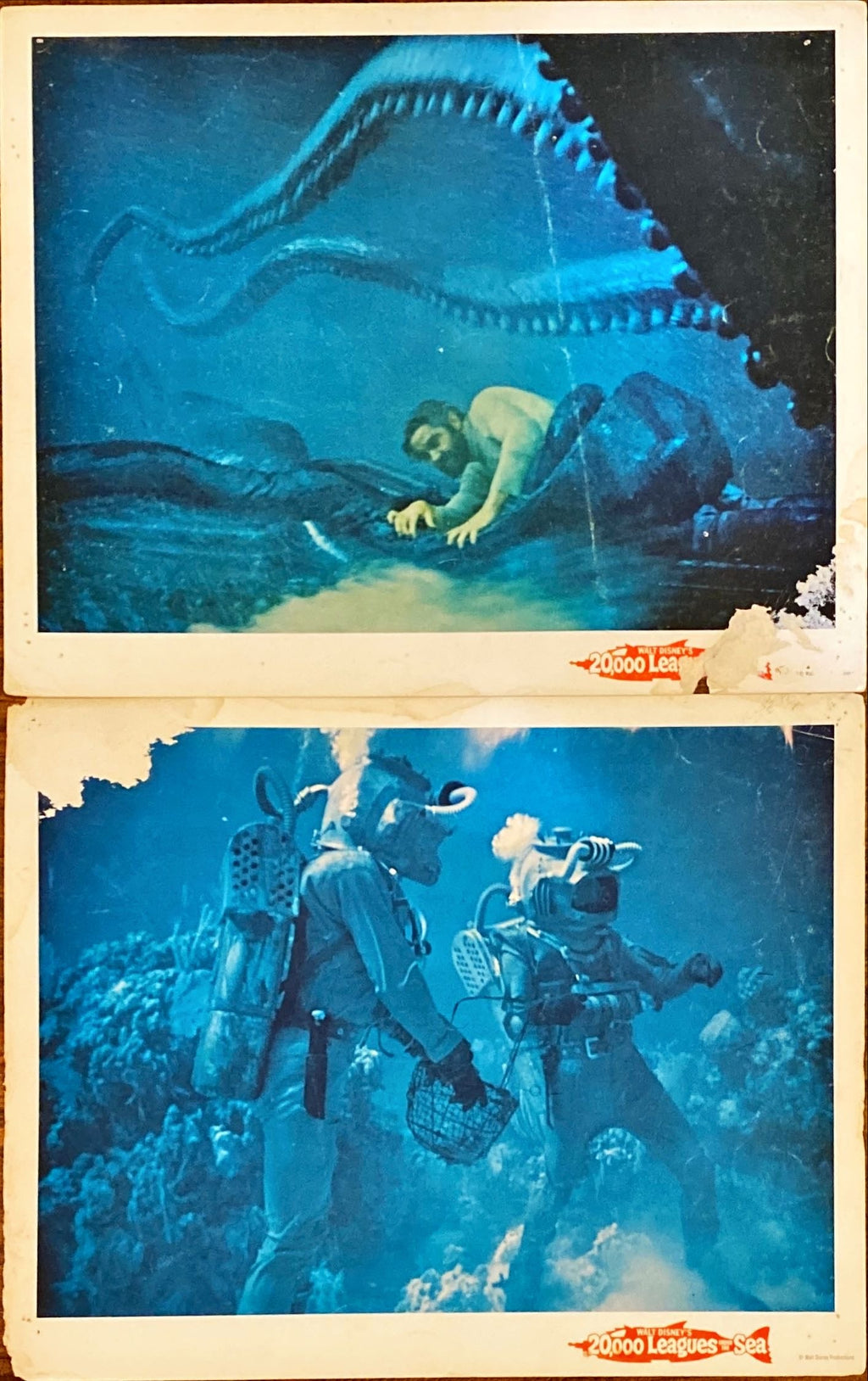 #983 20,000 LEAGUES UNDER THE SEA 3 Lobby Cards R1971 - Disney - PosterCollectors.xyz