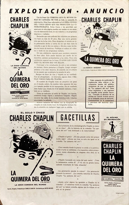 The Gold Rush () Pressbook - R59, SPAN, Chaplin