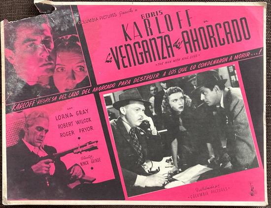 The Man they could not hang (1939) Vintage Mexican Lobby Card, Boris Karloff