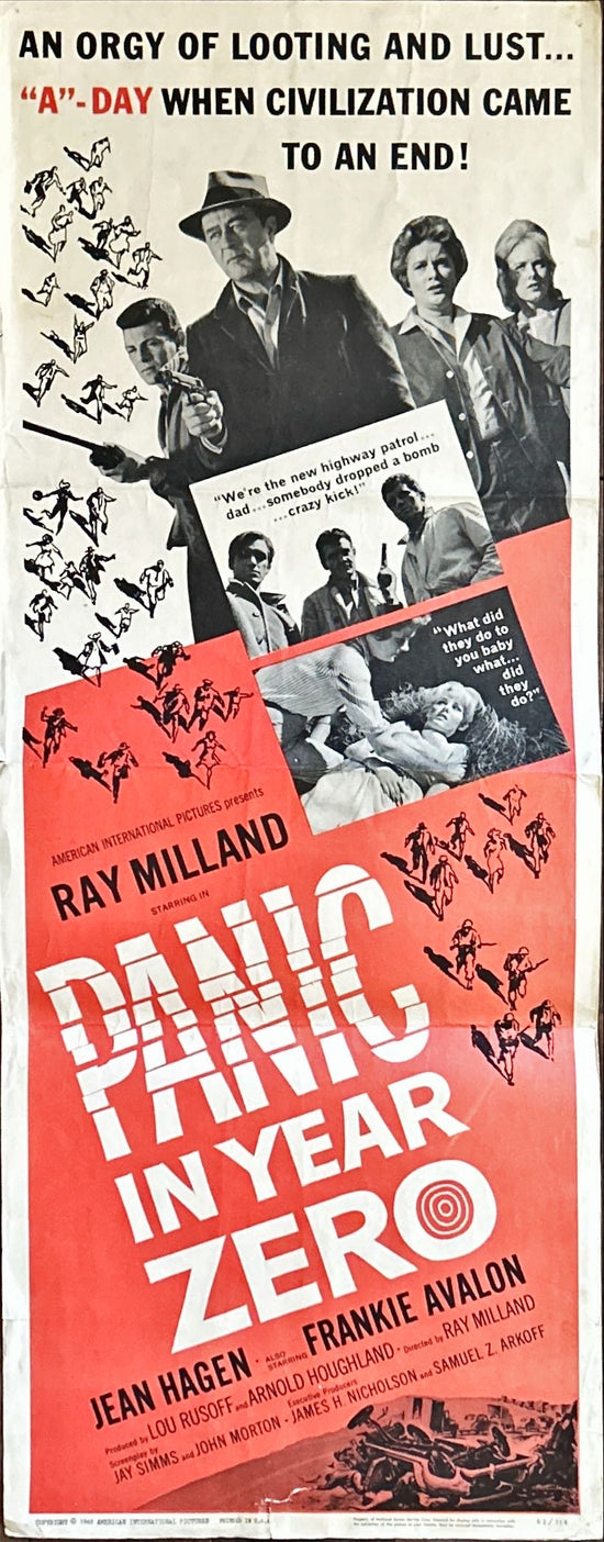 Panic in the year Zero Original insert movie poster (1962) Ray Milland