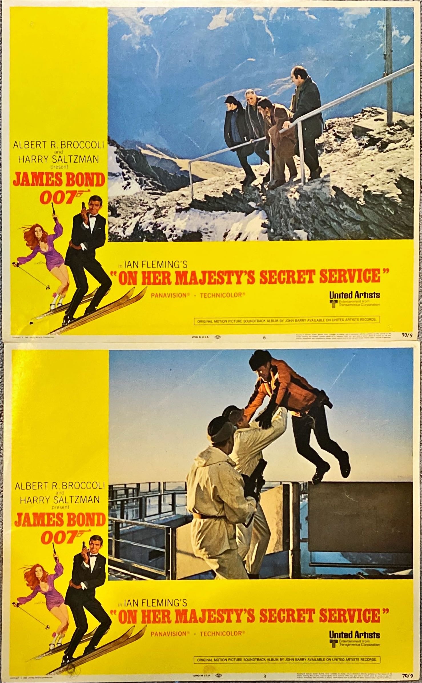 On Her Majesty's Secret Service (1969) 4x Lobby Cards