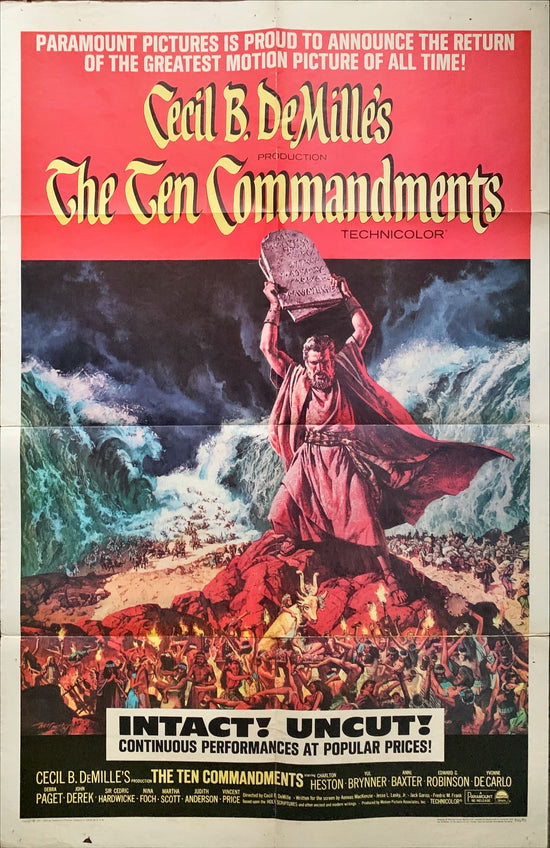 Ten Commandments R1966 Cecil B. DeMille classic starring Charlton Heston