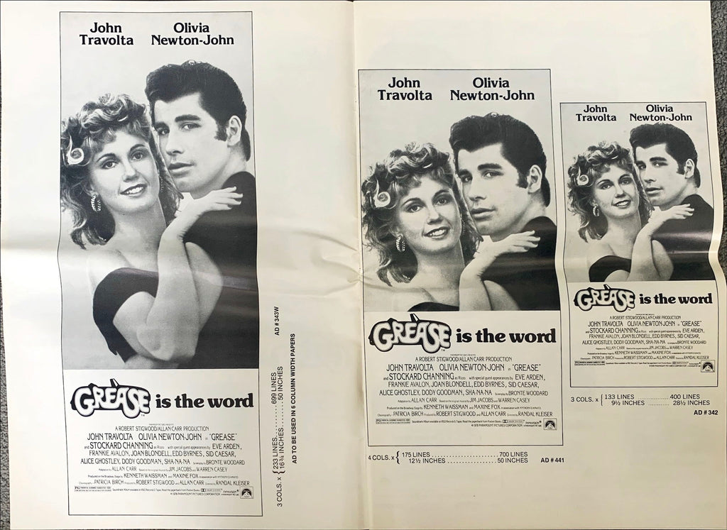 Grease (1987), Pressbook, John Travolta