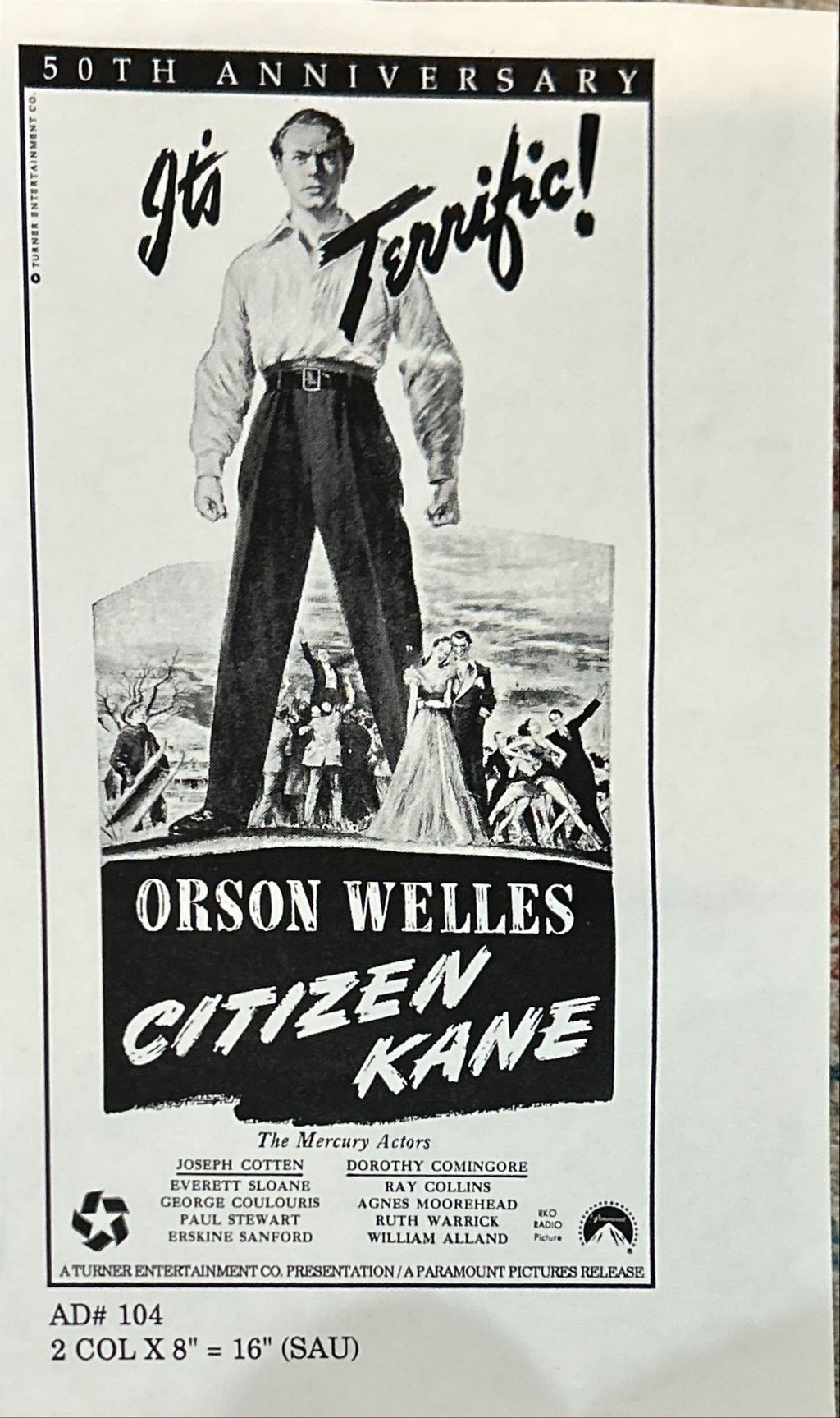 Citizen kane (1940) 5x 8x10 Movie Stills