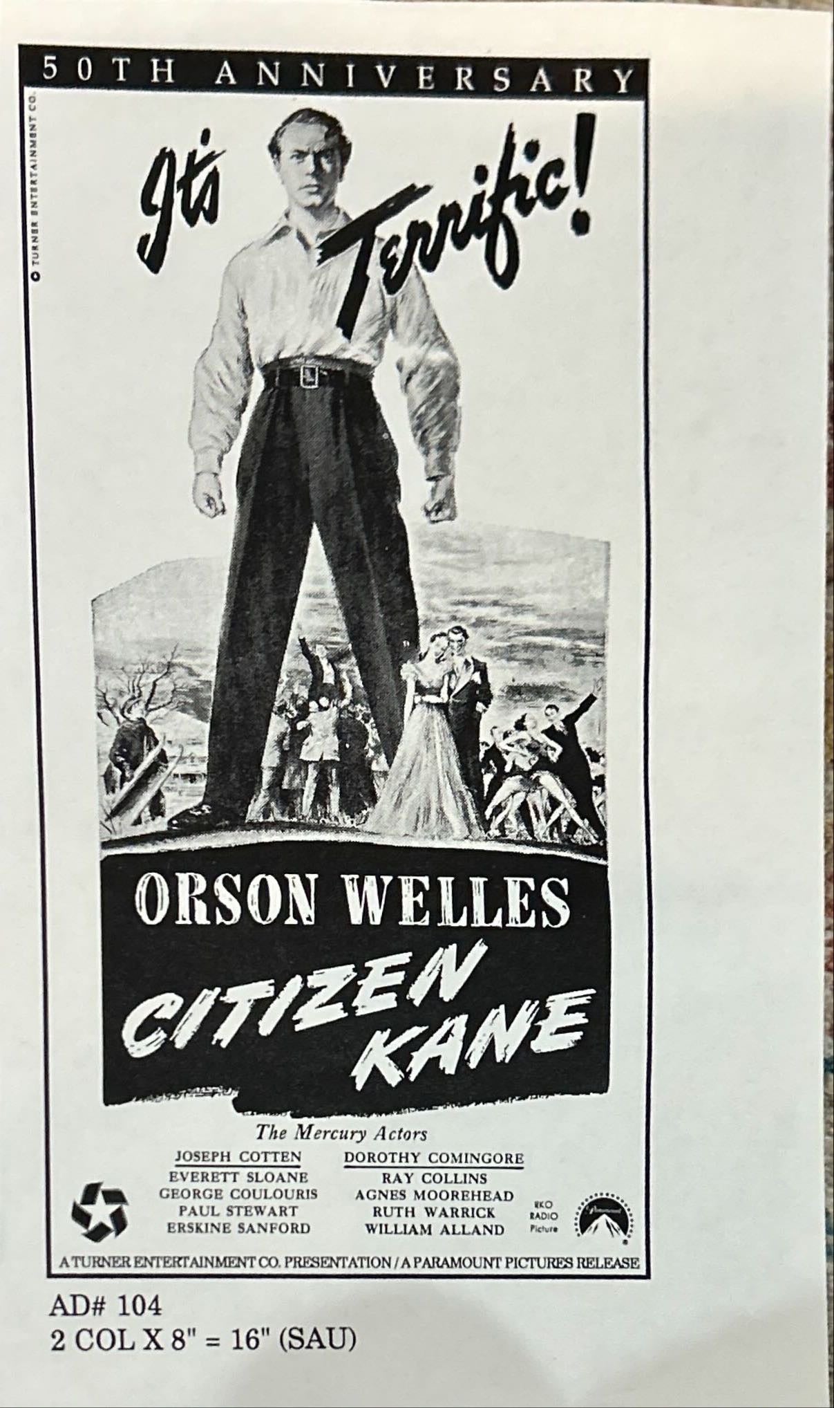Citizen kane (1940) 5x 8x10 Movie Stills