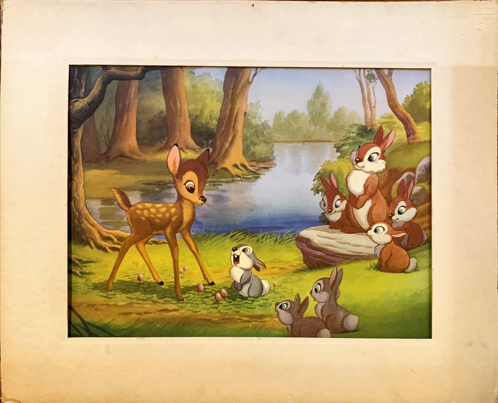 Bambi & Thumper Forest Secrets - Disney (1947) Official Lithograph