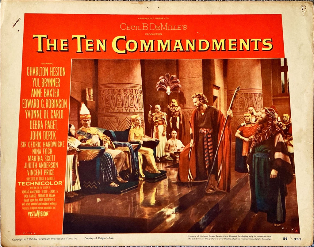 #852 TEN COMMANDMENTS 5 LCs 1956 Cecil B. DeMille classic - PosterCollectors.xyz