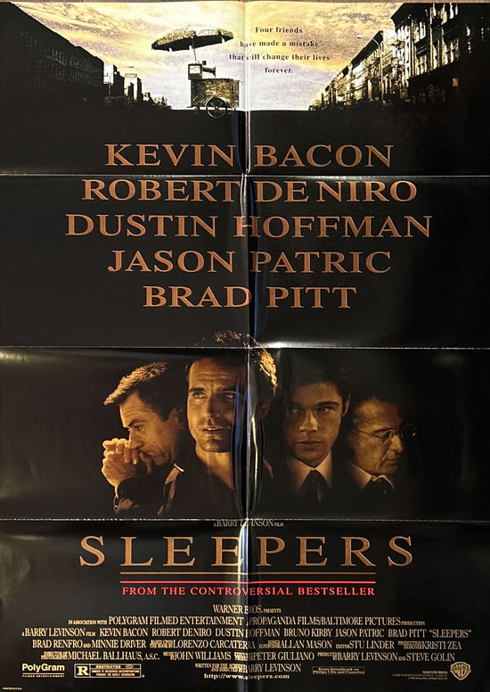 Sleepers (1996) Original Movie Poster, Robert De Niro, Dustin Hoffman, Jason Patric, Brad Pitt