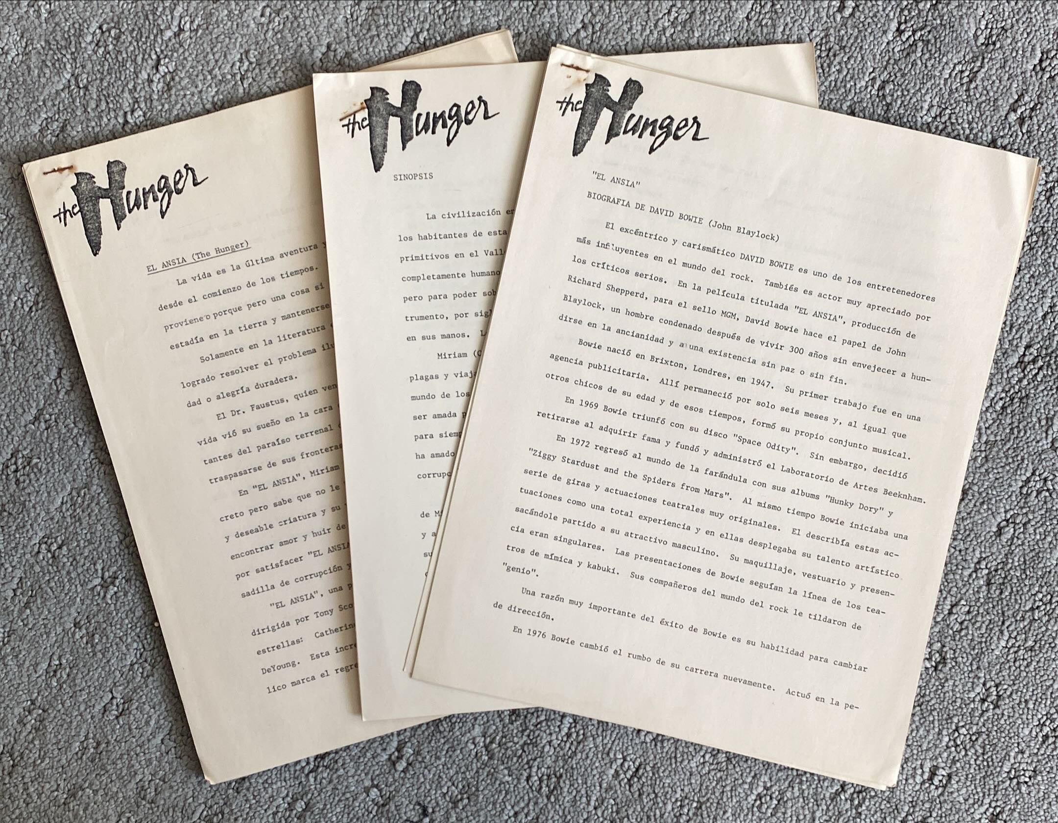 The Hunger (1983)  - Press Kit, 6 Stills