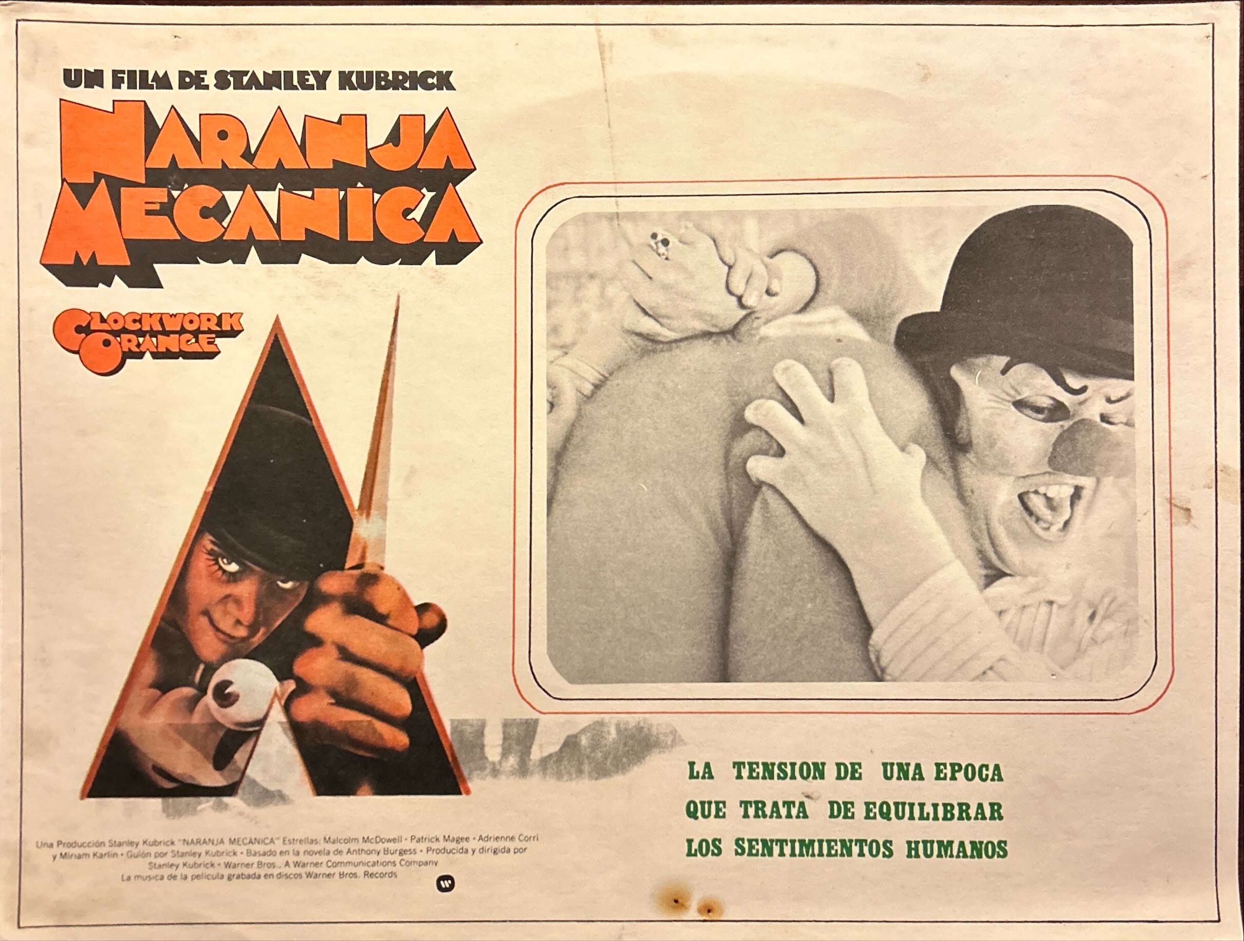 Clockwork Orange (1974) 2x Lobby Cards - MX