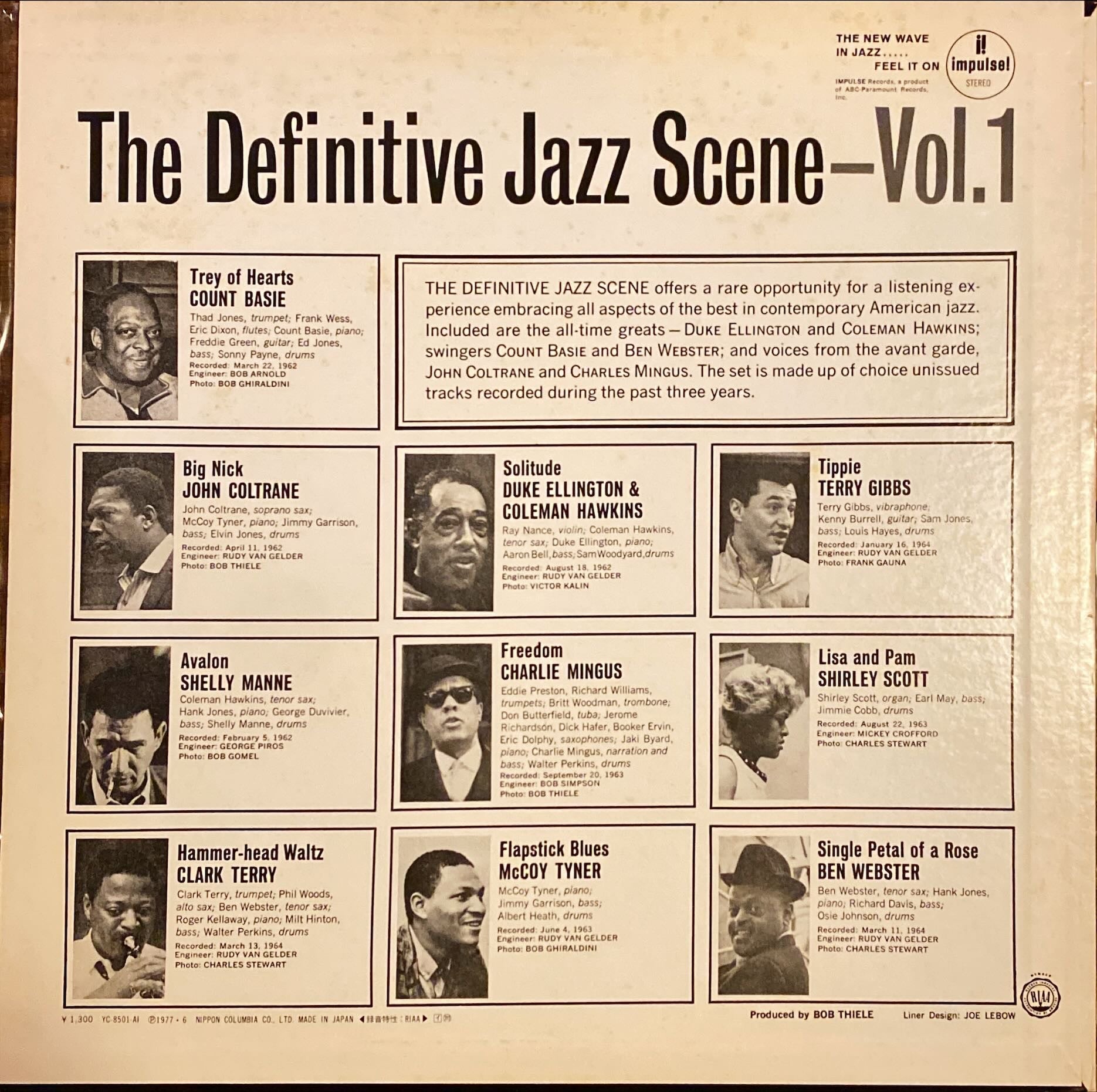 The Definitize Jazz Scene Volume 1 1977 [Rare Japanese Import w/o OBI] Vinyl/LP