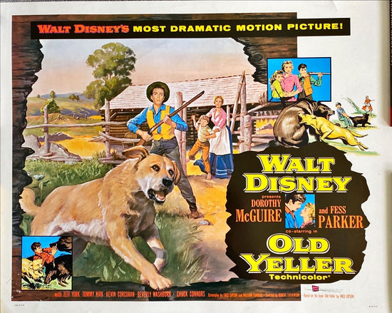 (282) OLD YELLER  1/2sheet movie poster, 1957 - Disney Classic - PosterCollectors.xyz